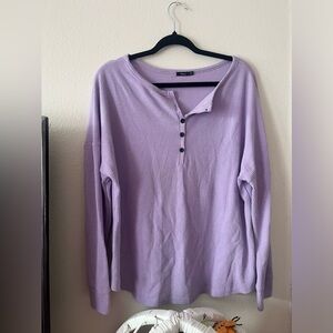 Purple Long Sleeve Henley Top